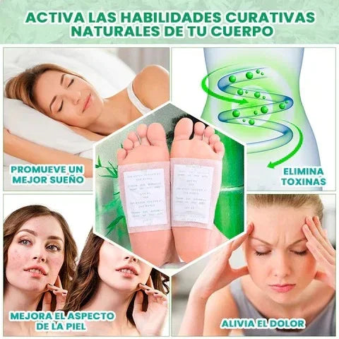 Parches Desintoxicante para pies Pack 50 Parches -  Actúa mientras duermes ayudando a liberar toxinas