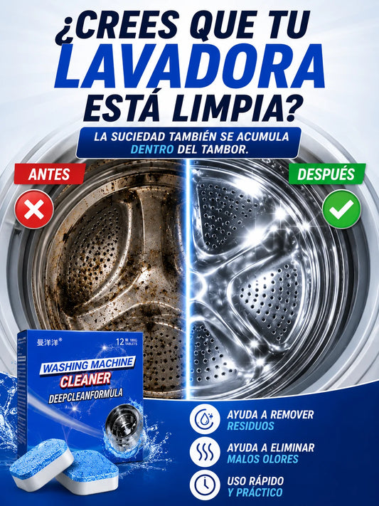 Pack 12 Pastillas Limpia Lavadora - Deja Tu Lavadora como Nueva