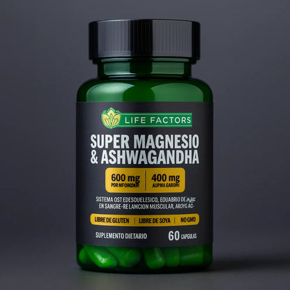Super Magnesio 600mg + Ashwagandha 400mg | Pack Anti-Estrés y Sueño Reparador💊