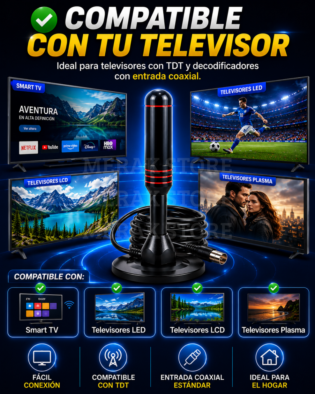 Duo Antena Full HD 1080 p : Señal clara y fácil instalación ✨