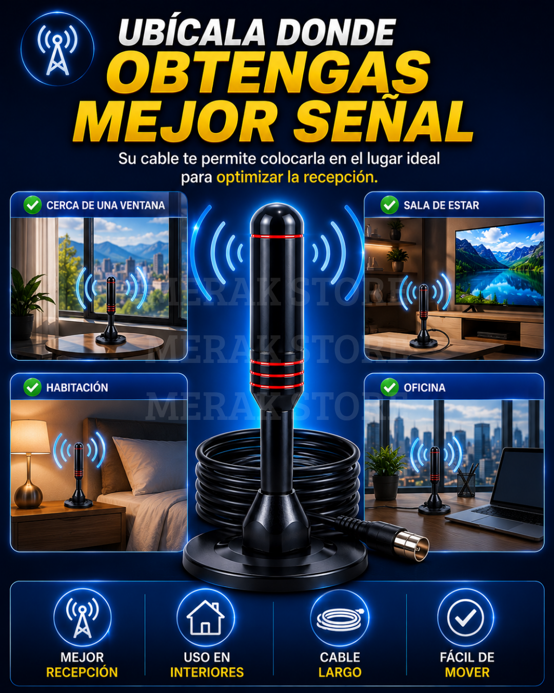 Duo Antena Full HD 1080 p : Señal clara y fácil instalación ✨