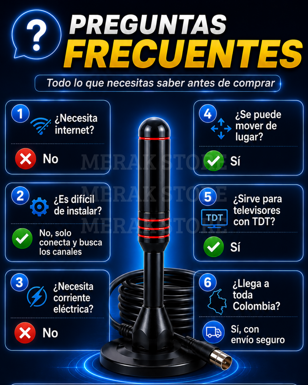 Duo Antena Full HD 1080 p : Señal clara y fácil instalación ✨