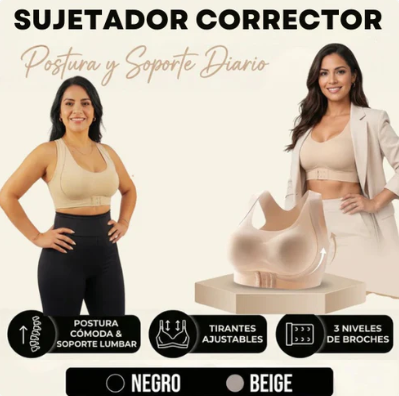 ⚡Sujetador Corrector de Postura sin aros con espalda cruzada y cierre frontal