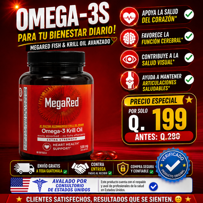 MegaRed® Omega-3 + Krill: Cuida tu corazón, mente y articulaciones ¡Empieza hoy!