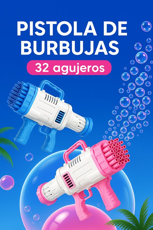 Pistola De Burbujas 32 agujeros🫧
