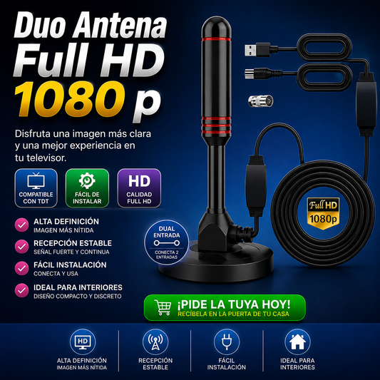 Duo Antena Full HD 1080 p : Señal clara y fácil instalación ✨