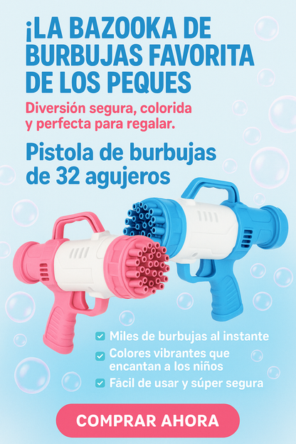 Pistola De Burbujas 32 agujeros🫧