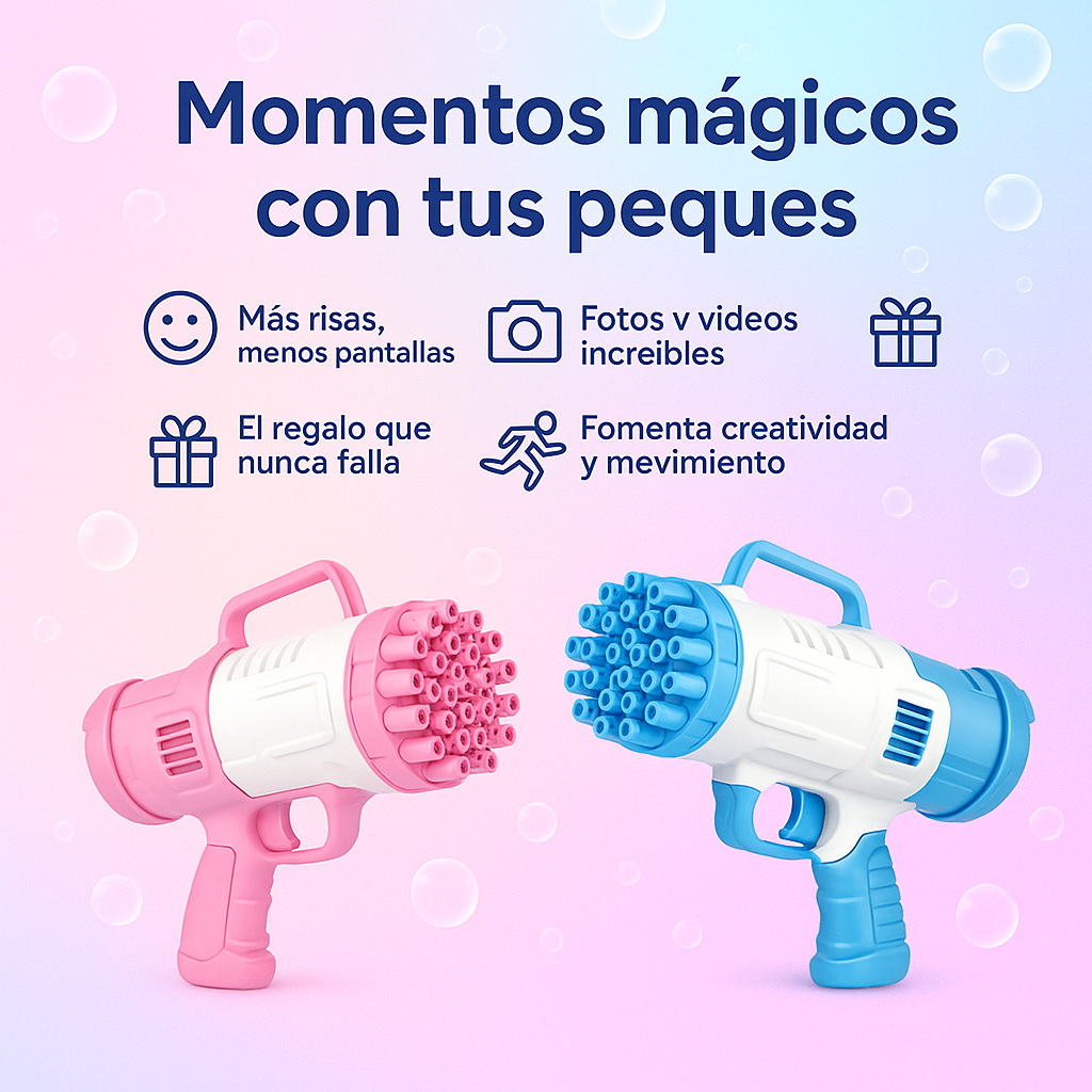 Pistola De Burbujas 32 agujeros🫧