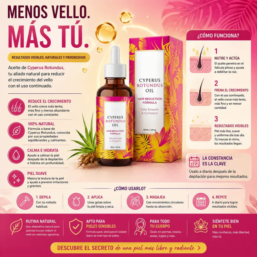 Aceite De Nuez Cyperus Rotundu - Dile Adiós al Vello No Deseado