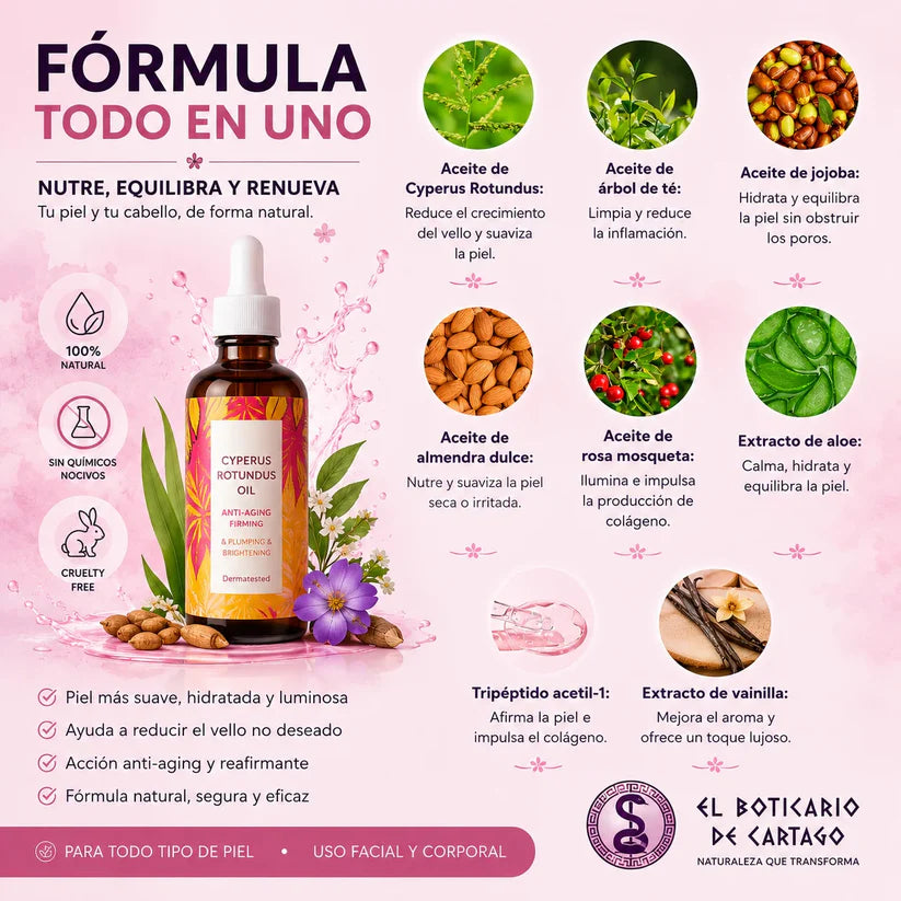 Aceite De Nuez Cyperus Rotundu - Dile Adiós al Vello No Deseado