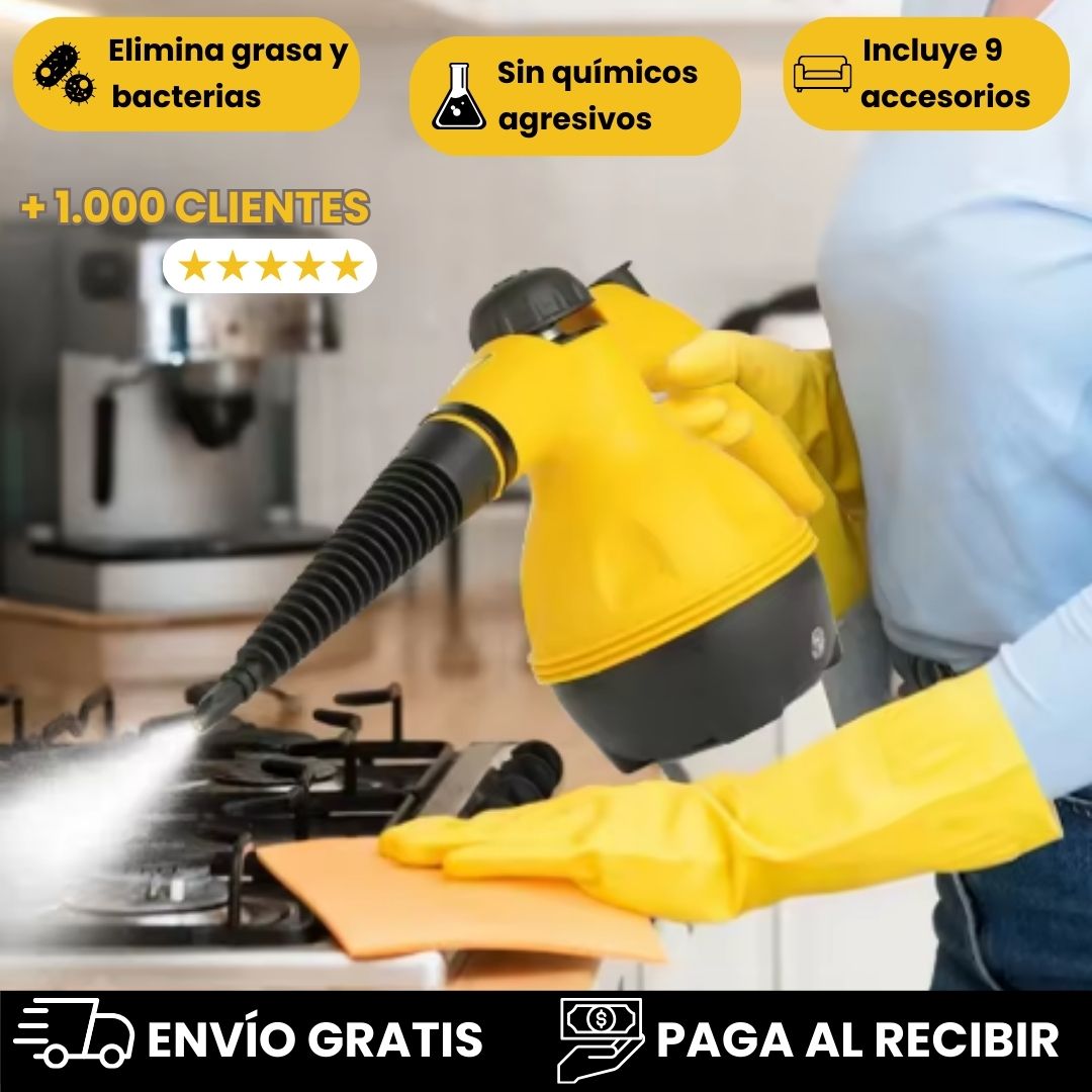 Limpiador a Vapor Multiusos + 9 accesorios