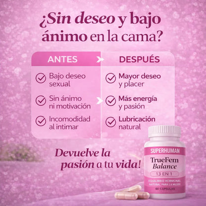 True Fem™ 60 Cápsulas - Recupera tu Salud Femenina y  Equilibrio Hormonal