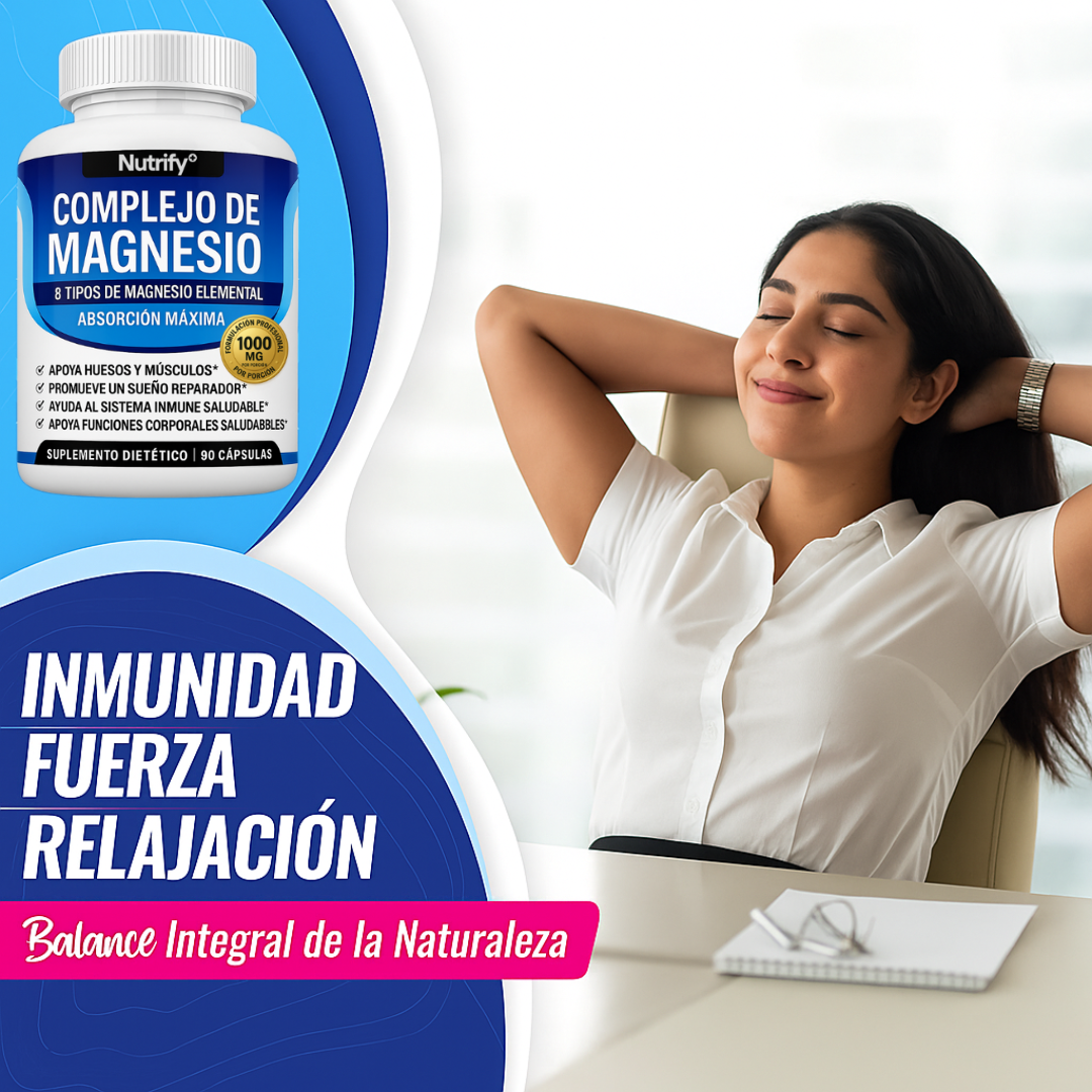 Complejo de Magnesio 8 en 1  - Energía, Relajación y Recuperación