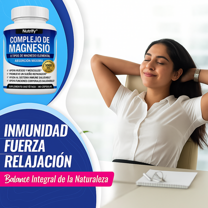 Complejo de Magnesio 8 en 1  - Energía, Relajación y Recuperación