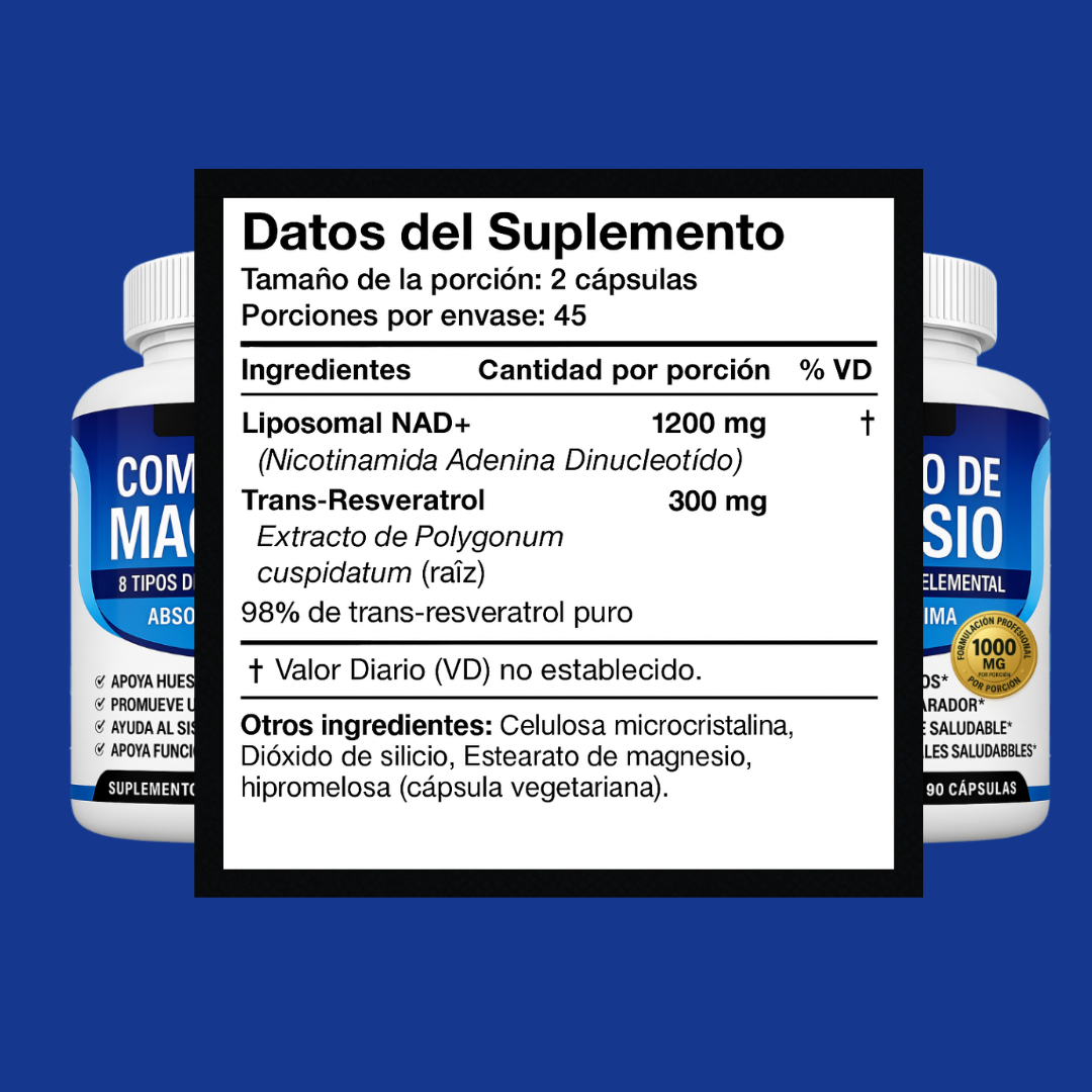 Complejo de Magnesio 8 en 1  - Energía, Relajación y Recuperación