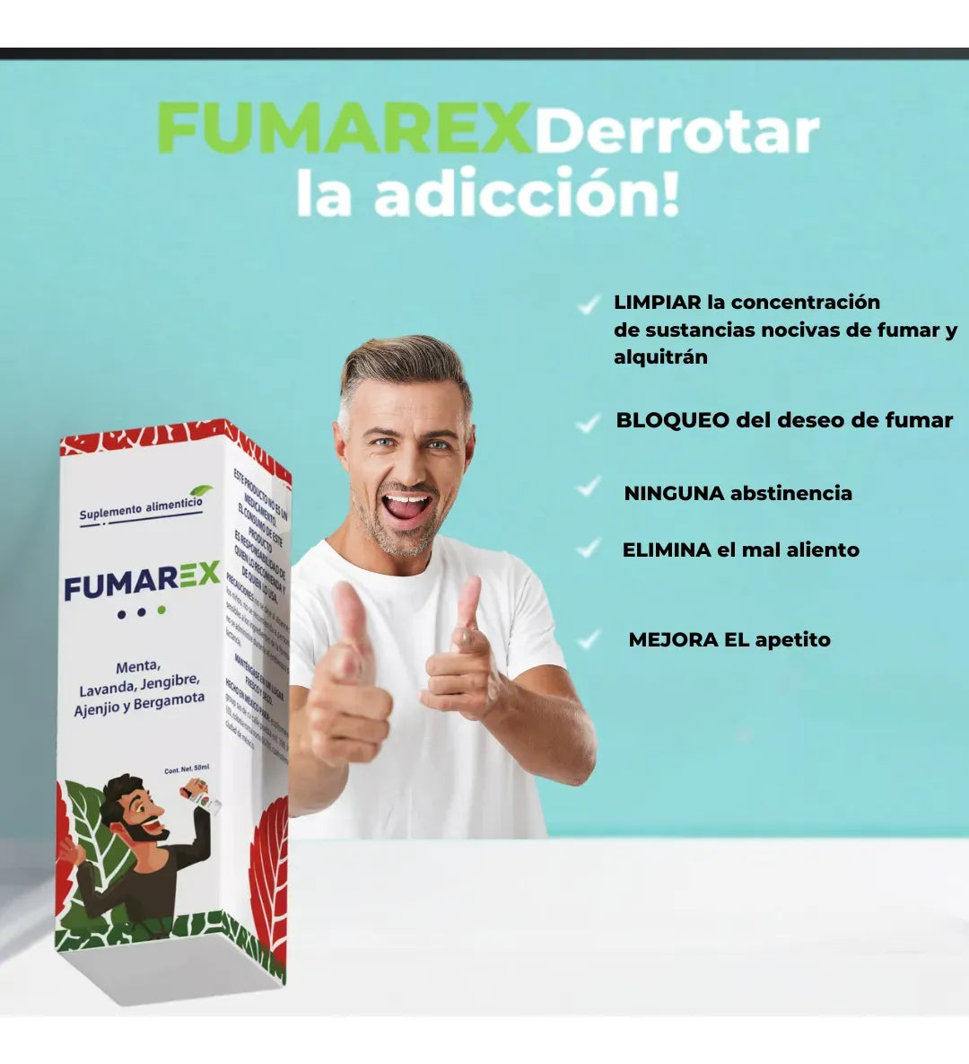 Fumarex- Formula Natural en Spray para dejar de Fumar